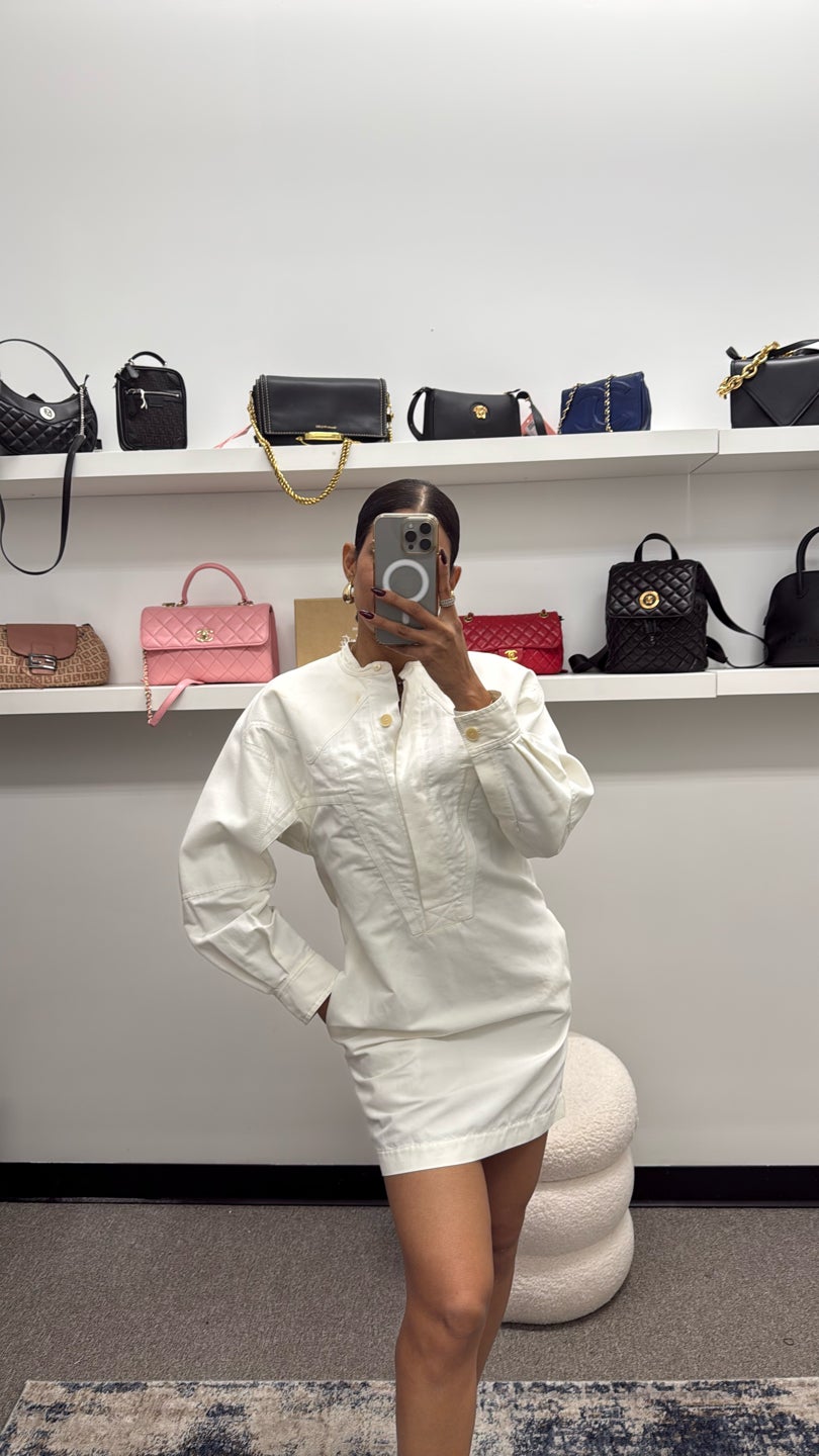 STELLA MCCARTNEY 🤩✨ Ivory Long Sleeve Short Dress (409)