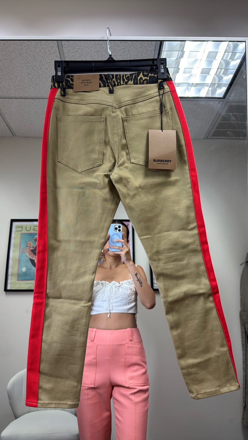 BURBERRY Leopard / Red print Chino jeans (1062) — view 3