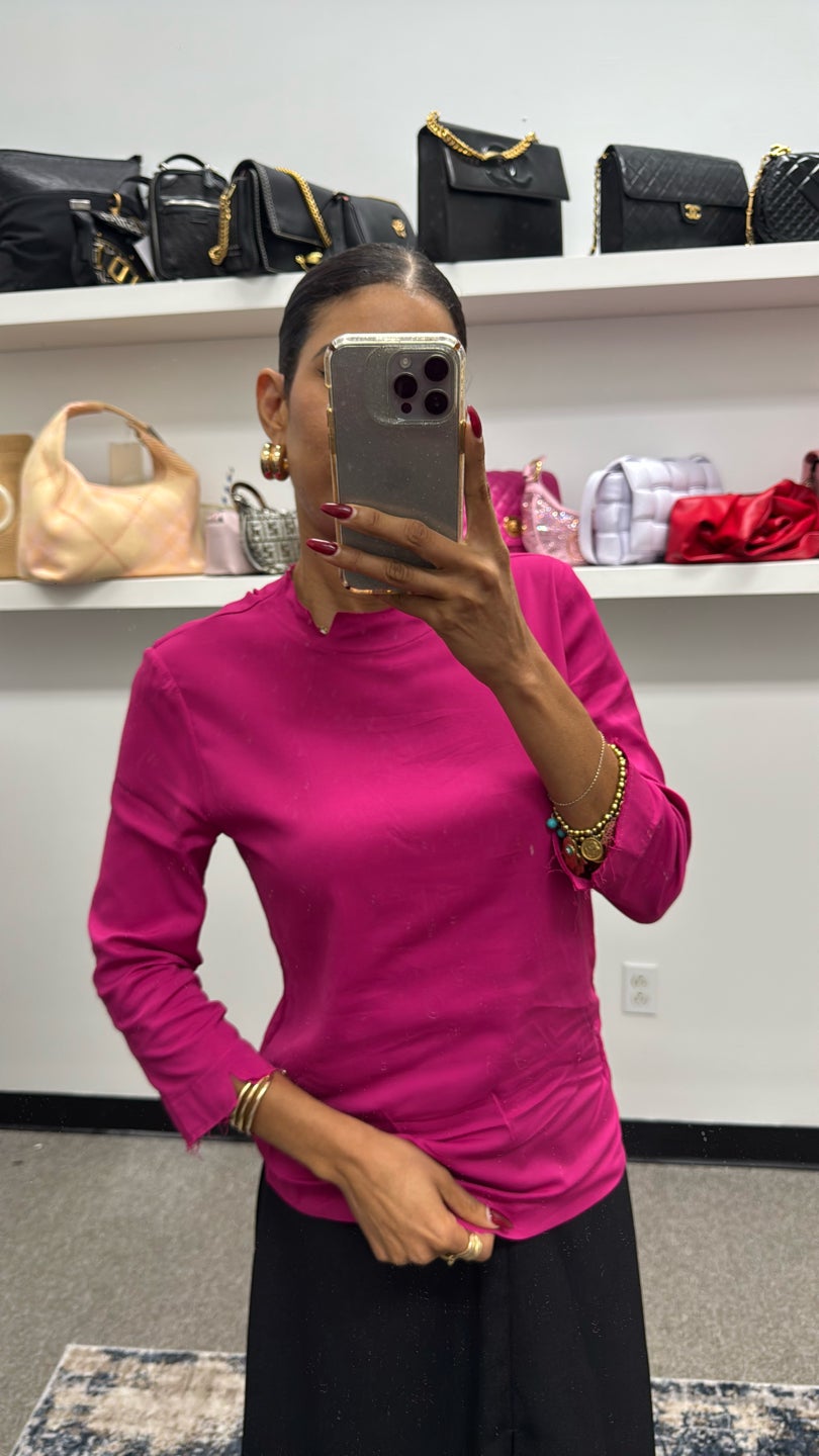 EUROPEAN CULTURE Fuscia Viscose Top — view 3