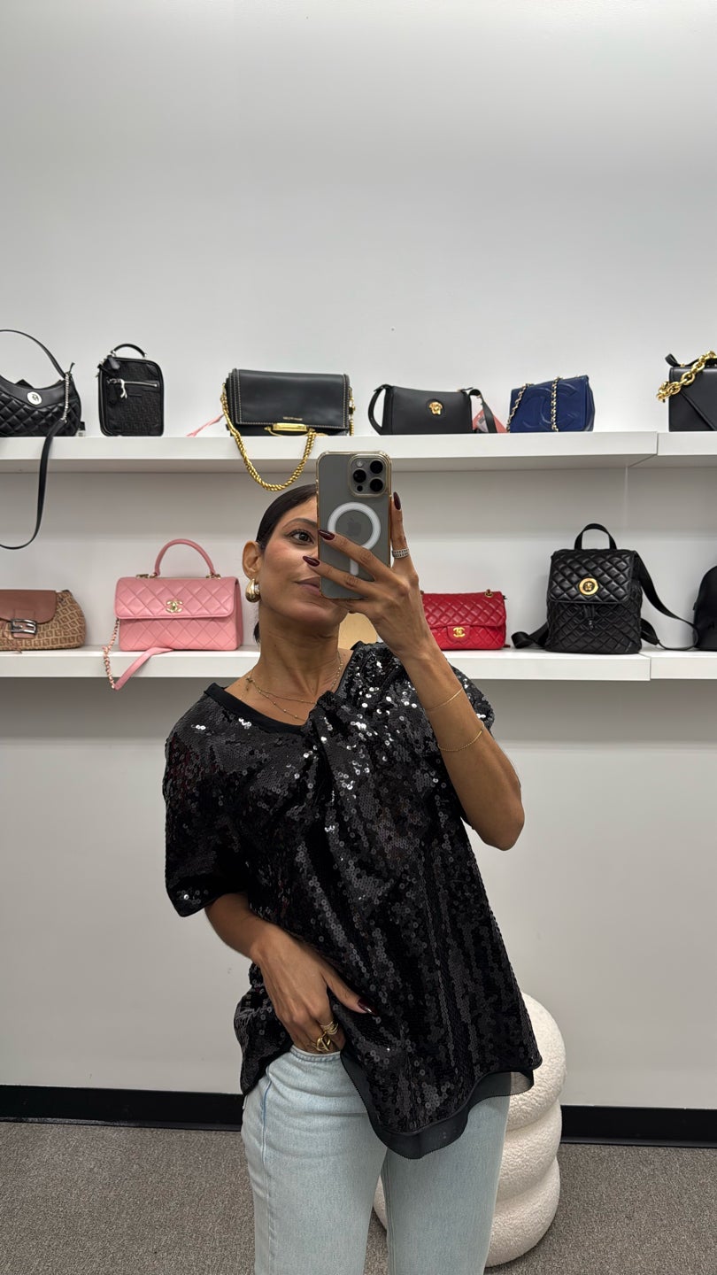 MARC JACOBS 🖤✨😎 Black Sequins Bow Top — view 3