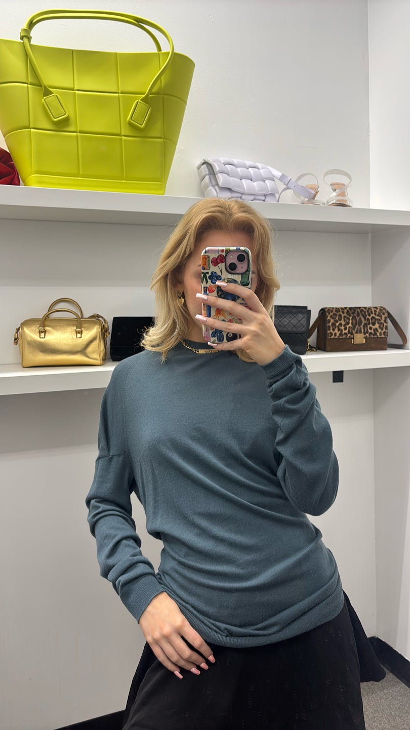 PETAR PETROV Dusty Blue Wool Blend Sweater — view 2