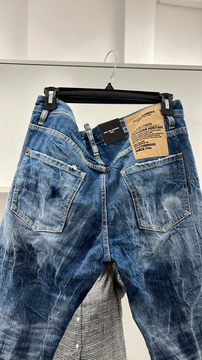 DSQUARED2 Bleach Printed Cool Girl Crop Denim — view 3