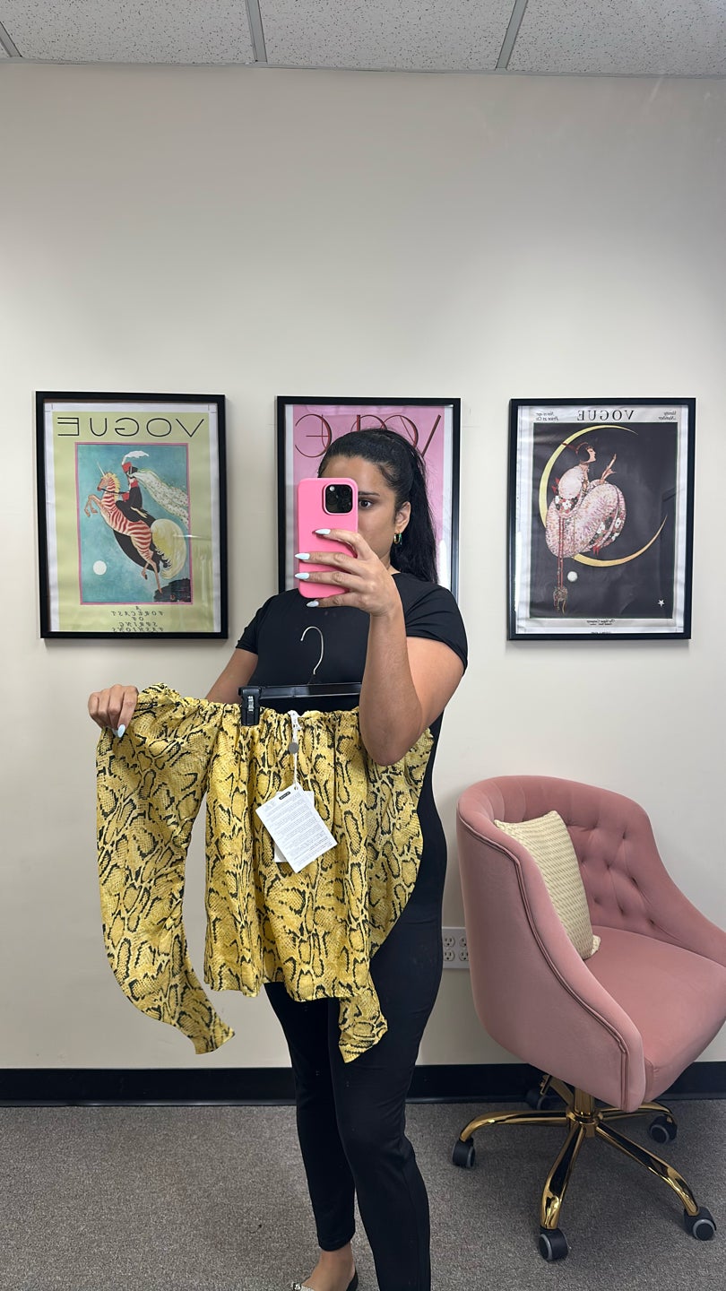 FRAME Yellow off the shoulder top — view 2