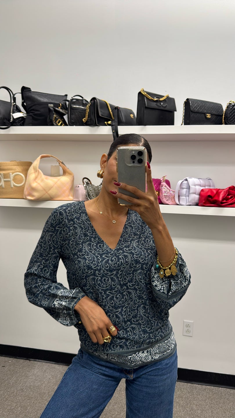 VANESSA BRUNO Blue Viscose Top — view 2
