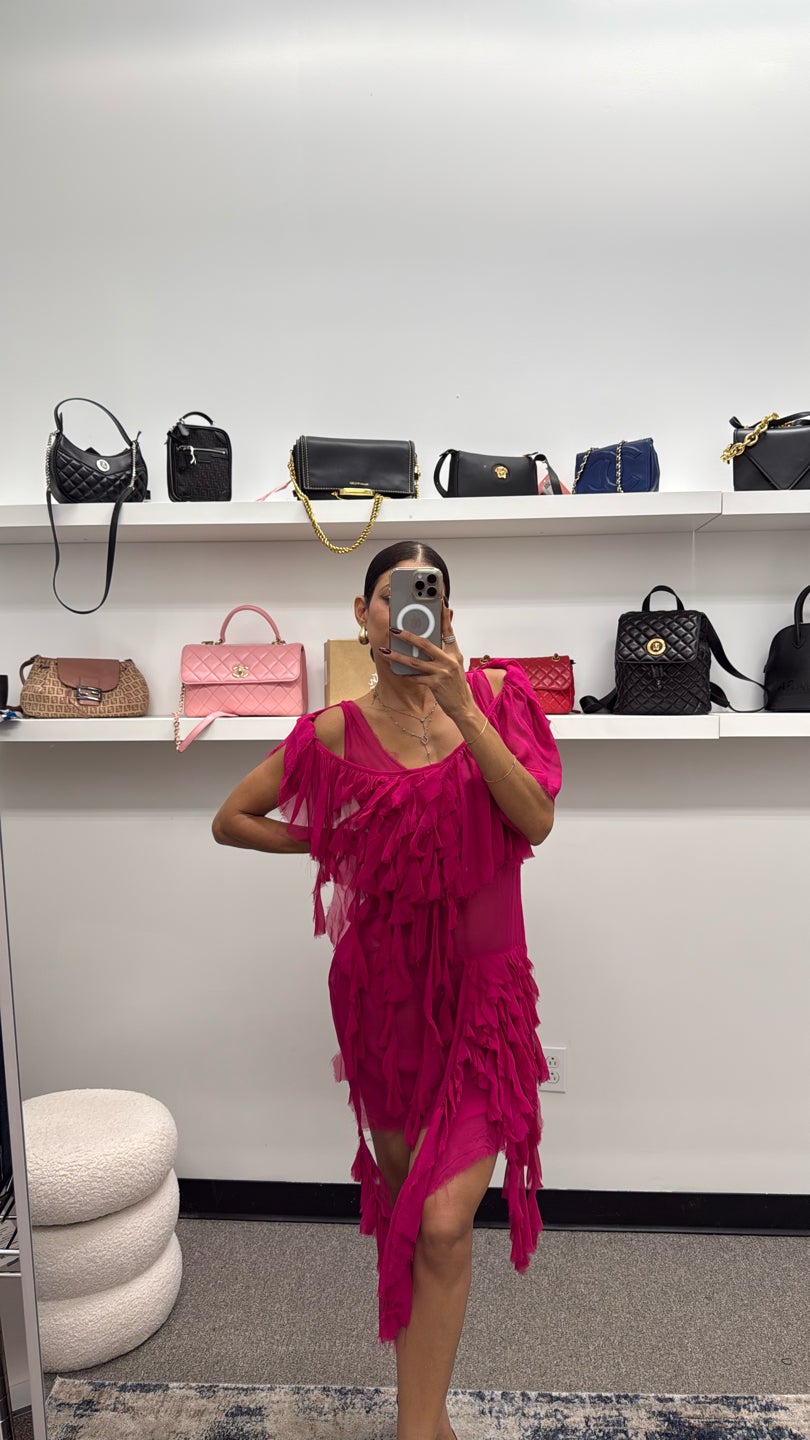 MARQUES ' ALMEIDA 💖💞 Pink Ruffles See Through Mini Dress — view 2
