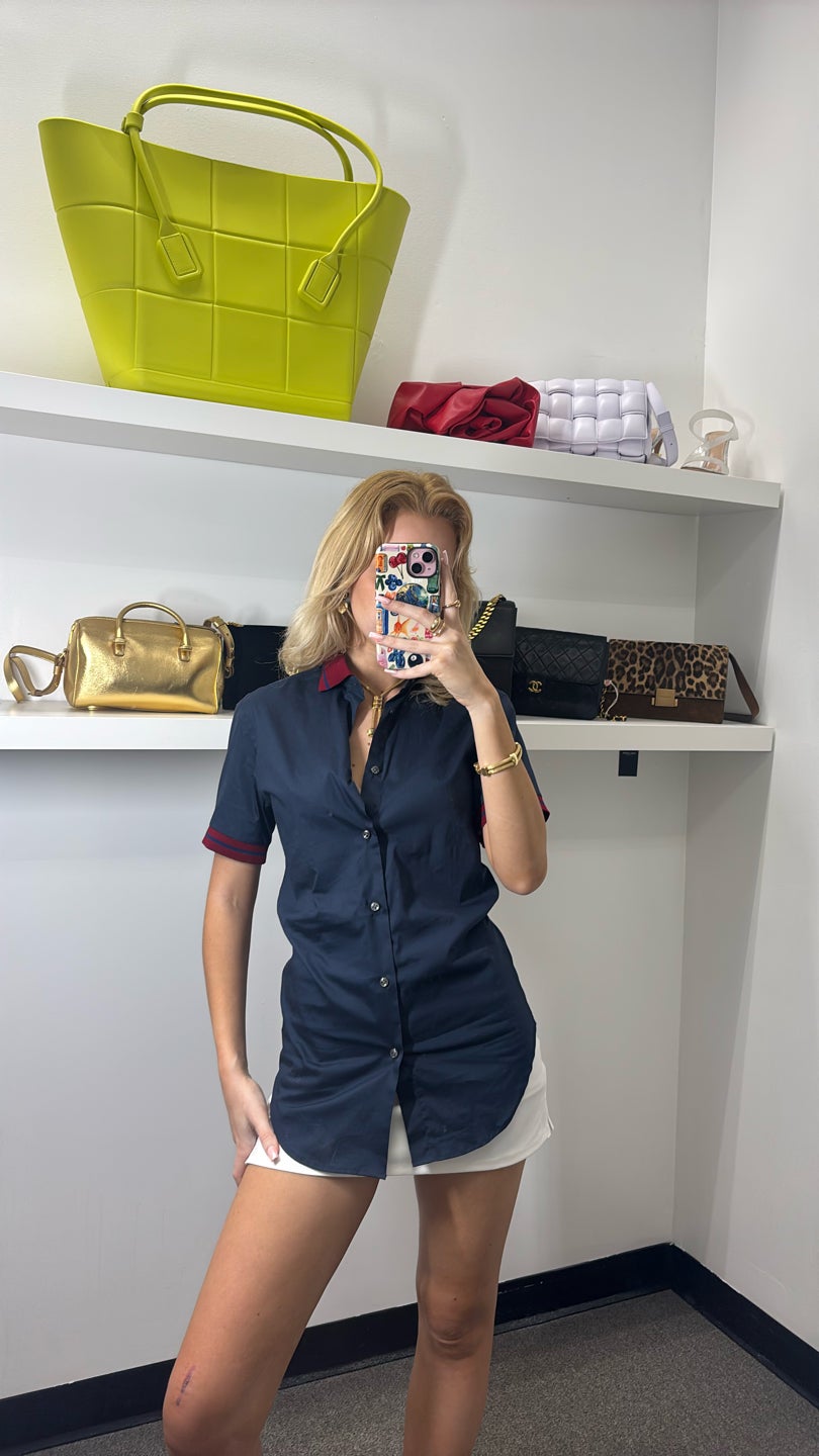 PAL ZILERI Navy Poplin Men’s Polo — view 2