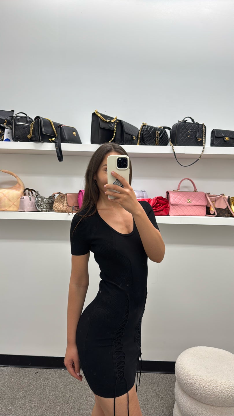 DSQUARED2 Black body-con dress mini short sleeve
