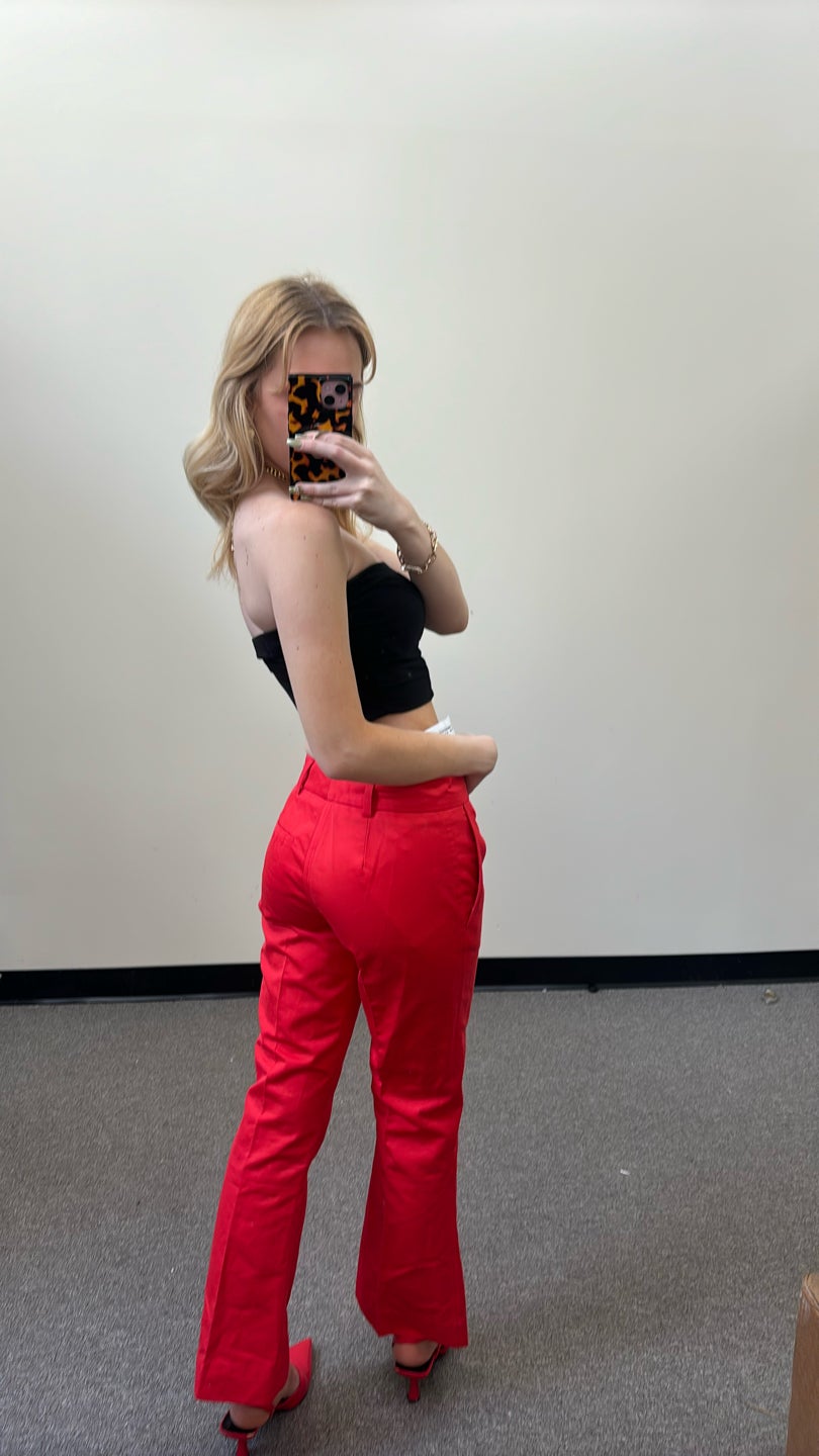 MARNI Red High Rise Trousers — view 3