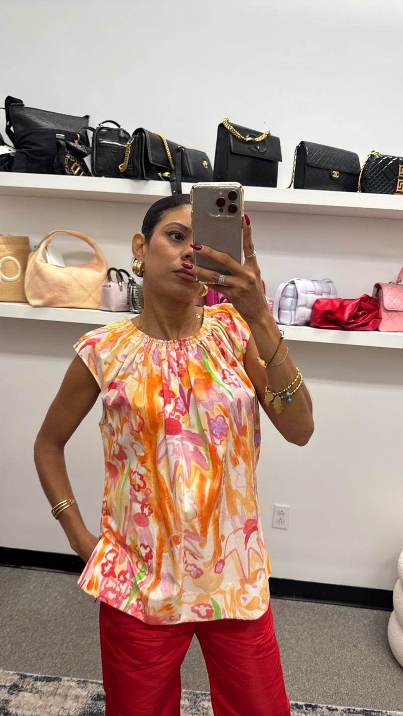 MARNI Orange Cotton Loose Fit Top