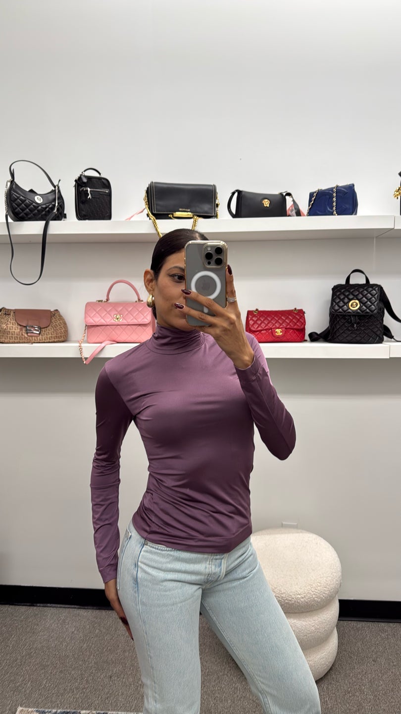 GOLDEN GOOSE 💜 Purple Long Sleeves Turtleneck Top — view 2