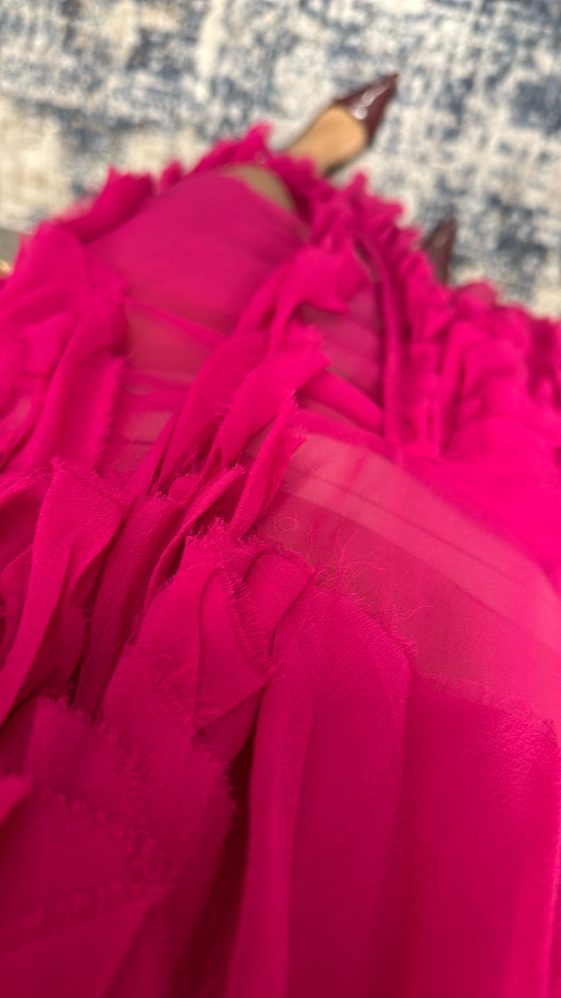 MARQUES ' ALMEIDA 💖💞 Pink Ruffles See Through Mini Dress — view 3