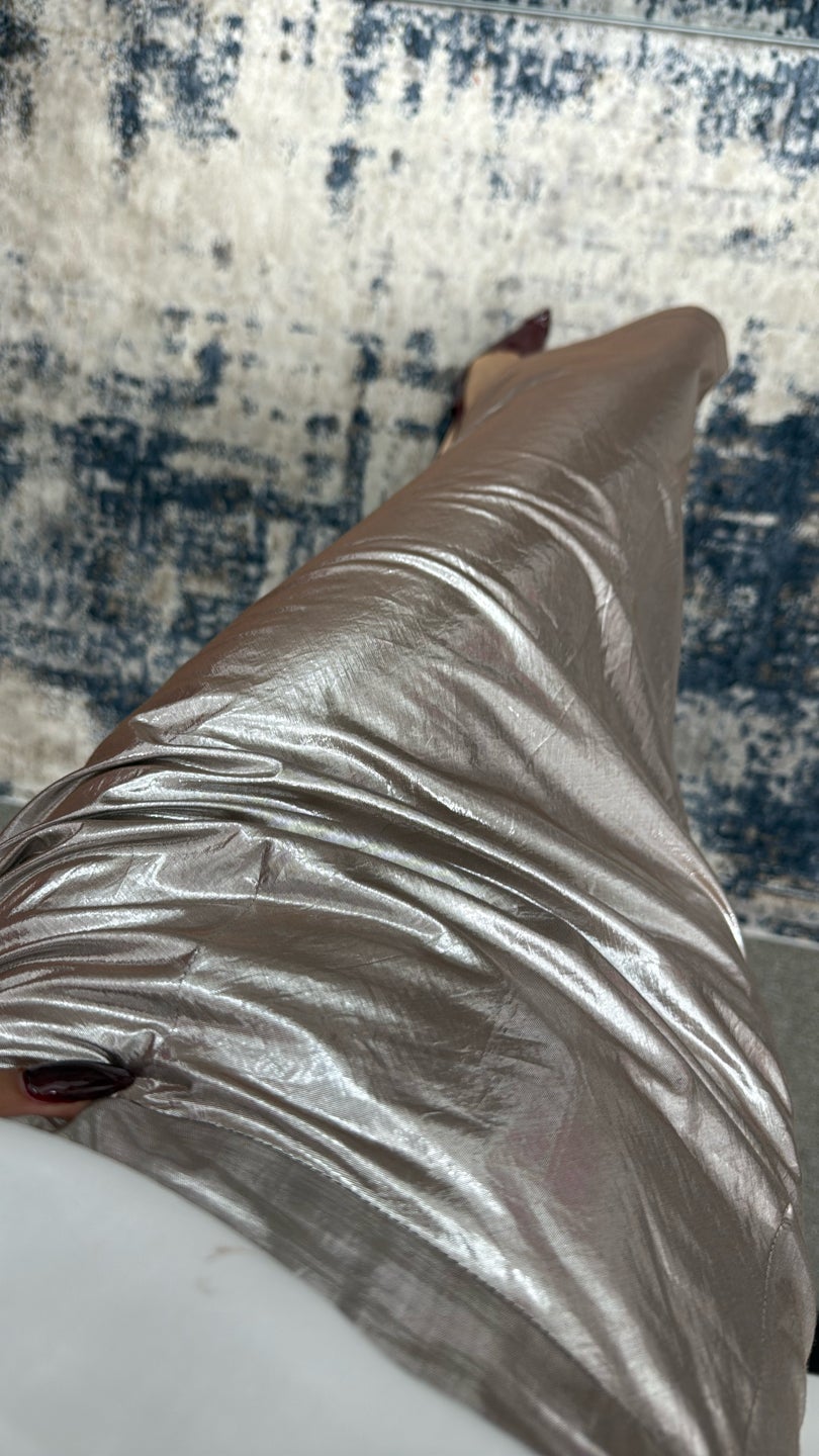 TER ET BANTINE ✨Rose Gold High Waisted Cotton Blend Pencil Skirt (405) — view 2