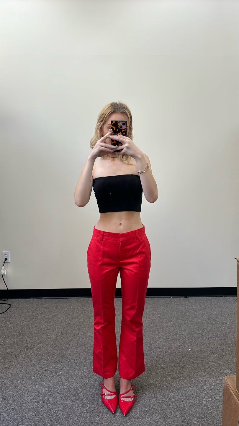 MARNI Red High Rise Trousers