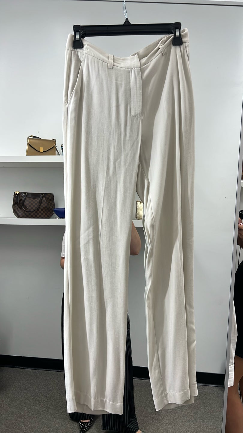 HEBE STUDIOS Lightweight Beige Trousers — view 2