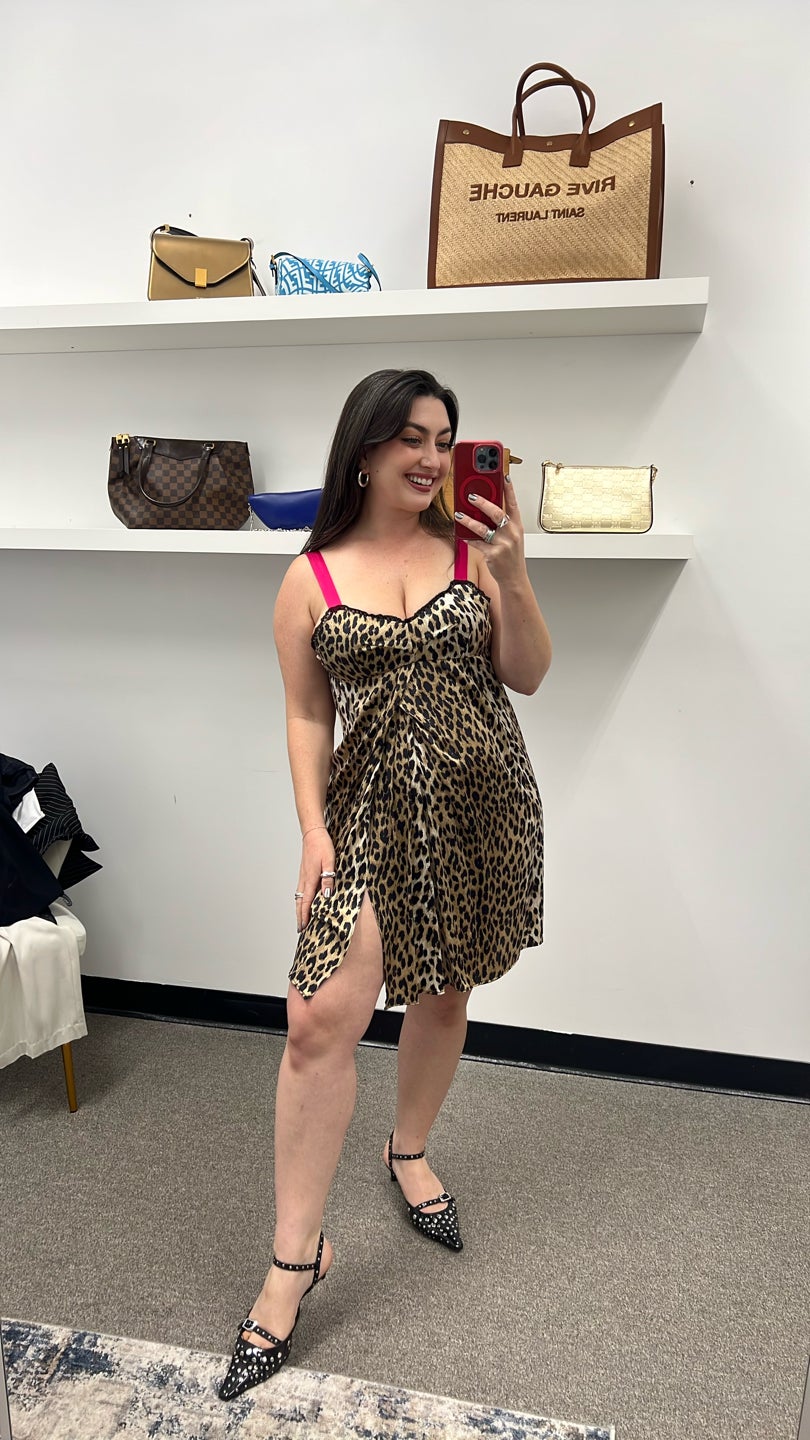 GALLIANO π Leopard Slip Dress (519) β view 2