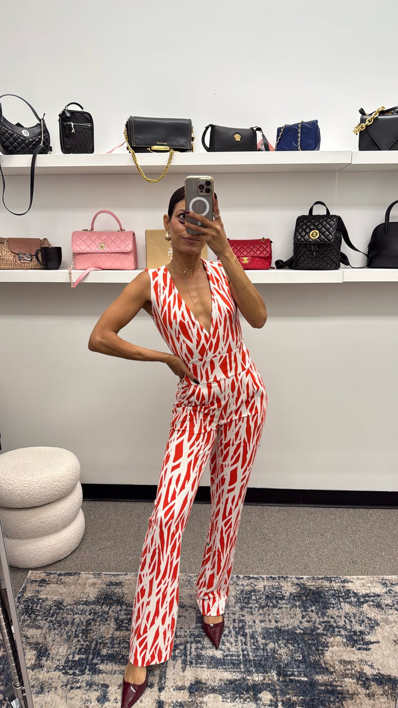 DIANE VON FURSTENBERG 🧡 V-Neck Long Jumpsuit — view 2