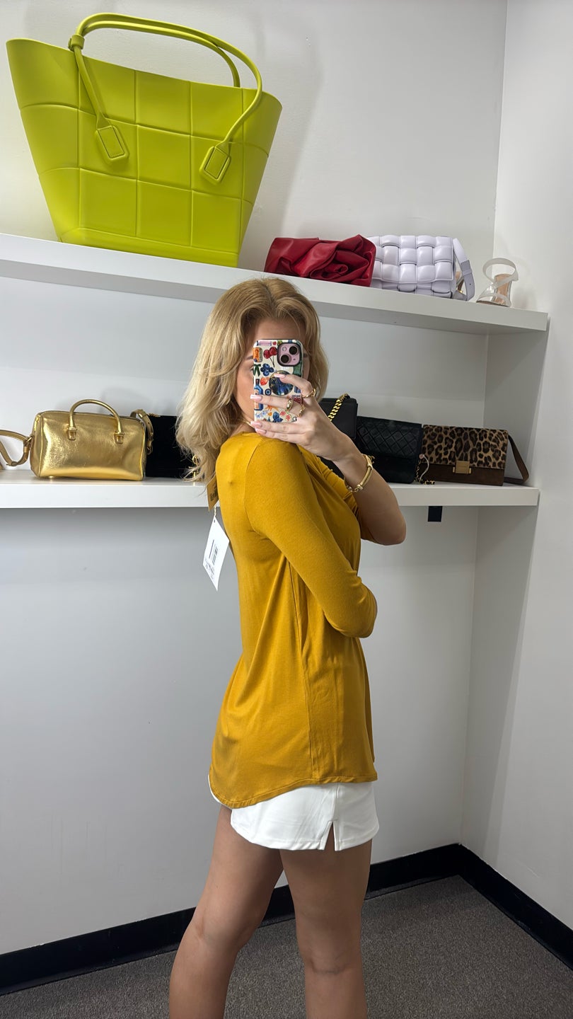 RAGNO Yellow Quarter Sleeve Top (432) — view 3