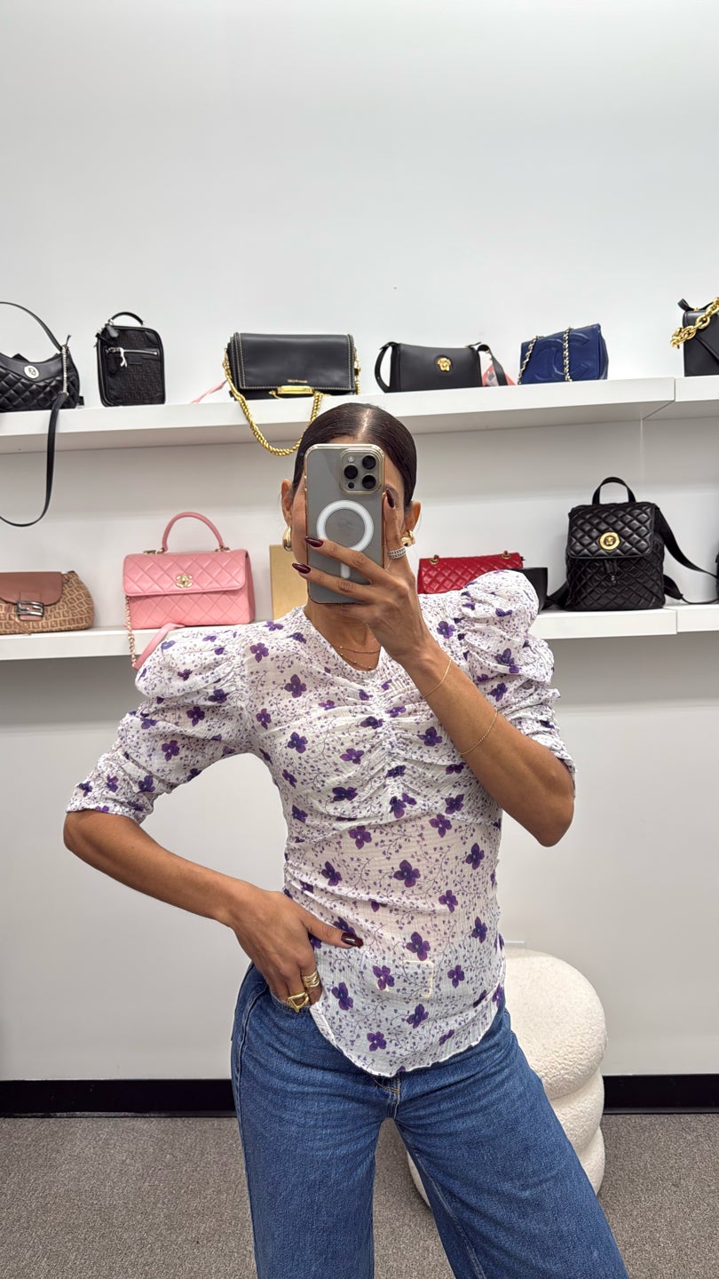 ISABEL MARANT 🥰 White and Purple Three Quarter Top