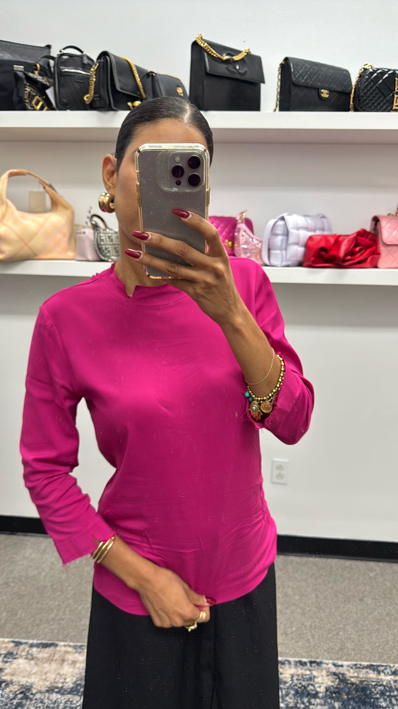 EUROPEAN CULTURE Fuscia Viscose Top — view 2
