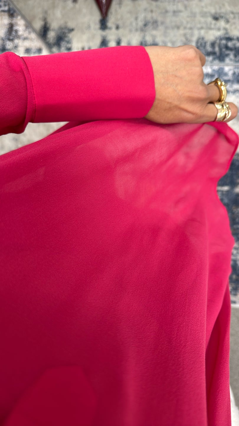 ROBERTO CAVALLI 😍 Fuscia Silk Long Sleeve Top (404) — view 4