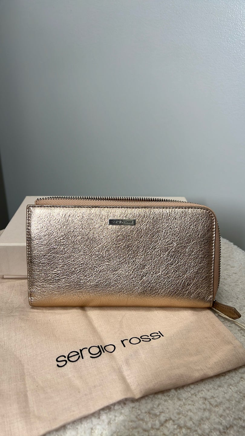 SERGIO ROSSI Pink Metallic Wallet — view 2