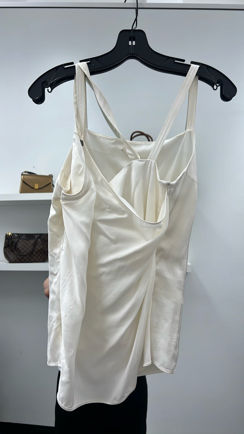 HELMUT LANG Creamy Viscose White Tank (511) — view 3