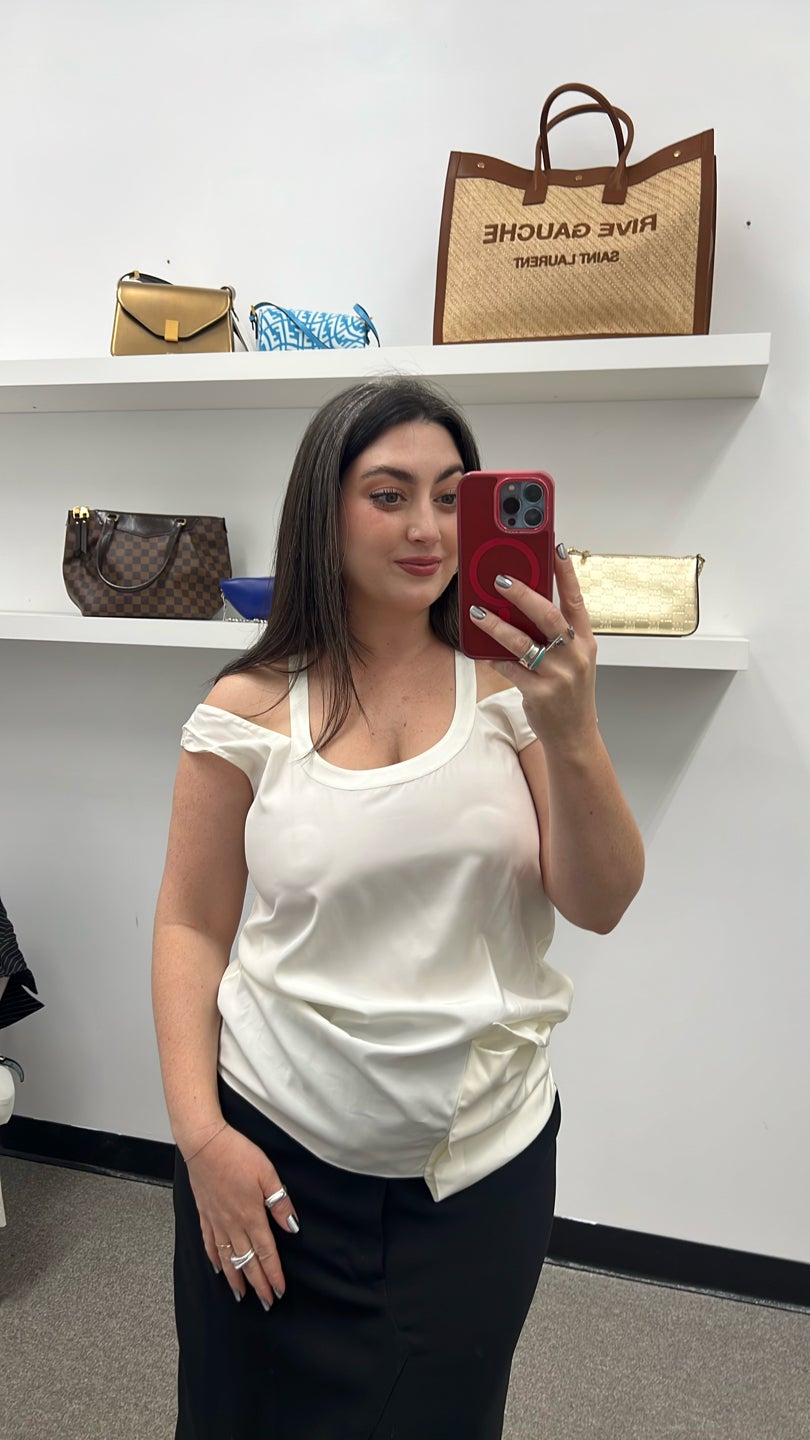 MARNI White open shoulder tank