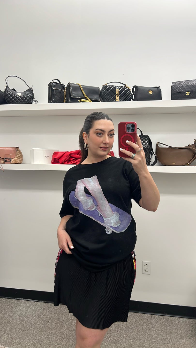 NAHMIAS Black Printed Oversized Tee (1046) — view 2