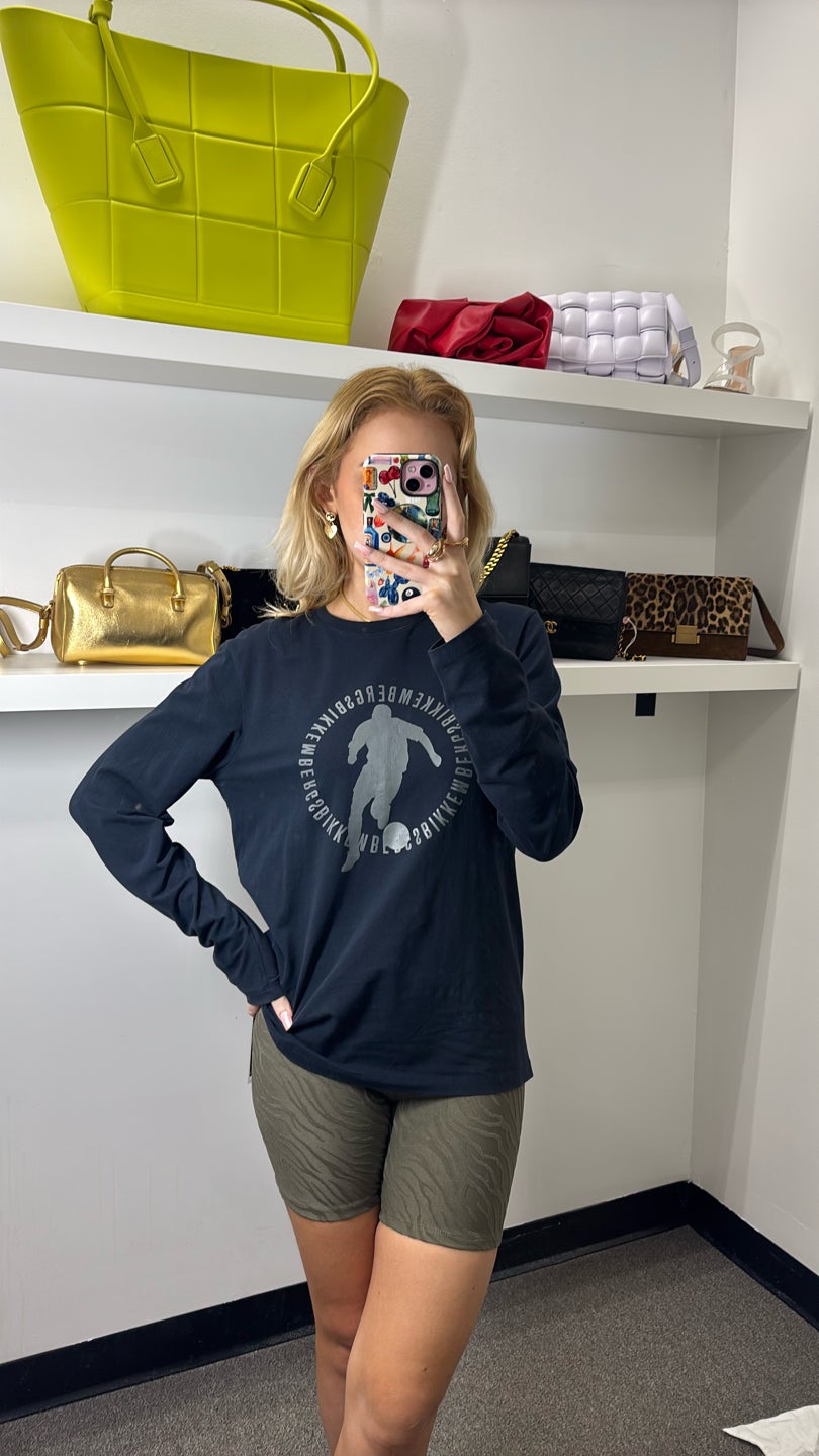 BIKKEMBERGS Navy Long Sleeve Logo Tee (436) — view 2