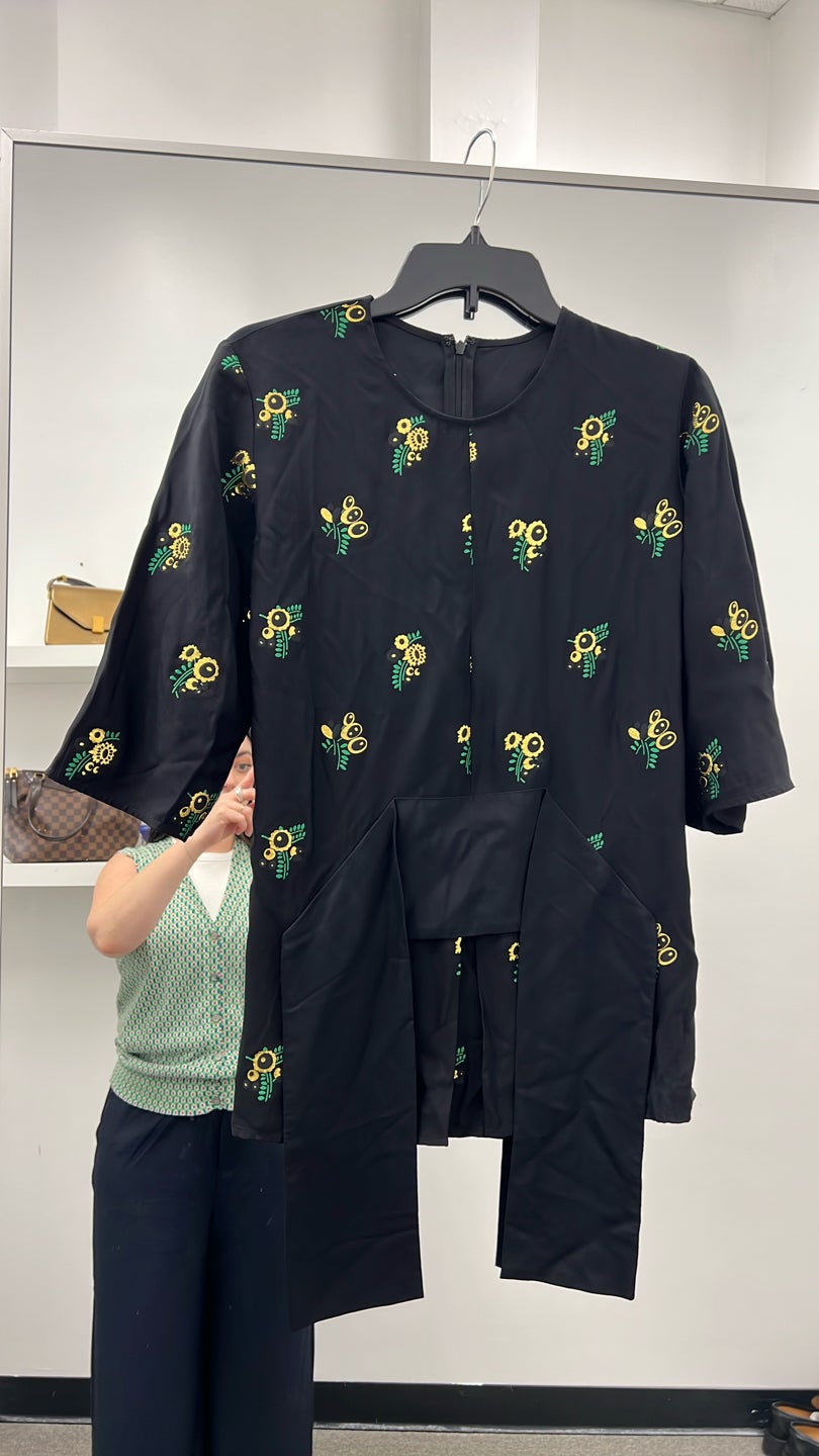 STELLA MCCARTNEY π» Black blouse with sunflower print (515) β view 3