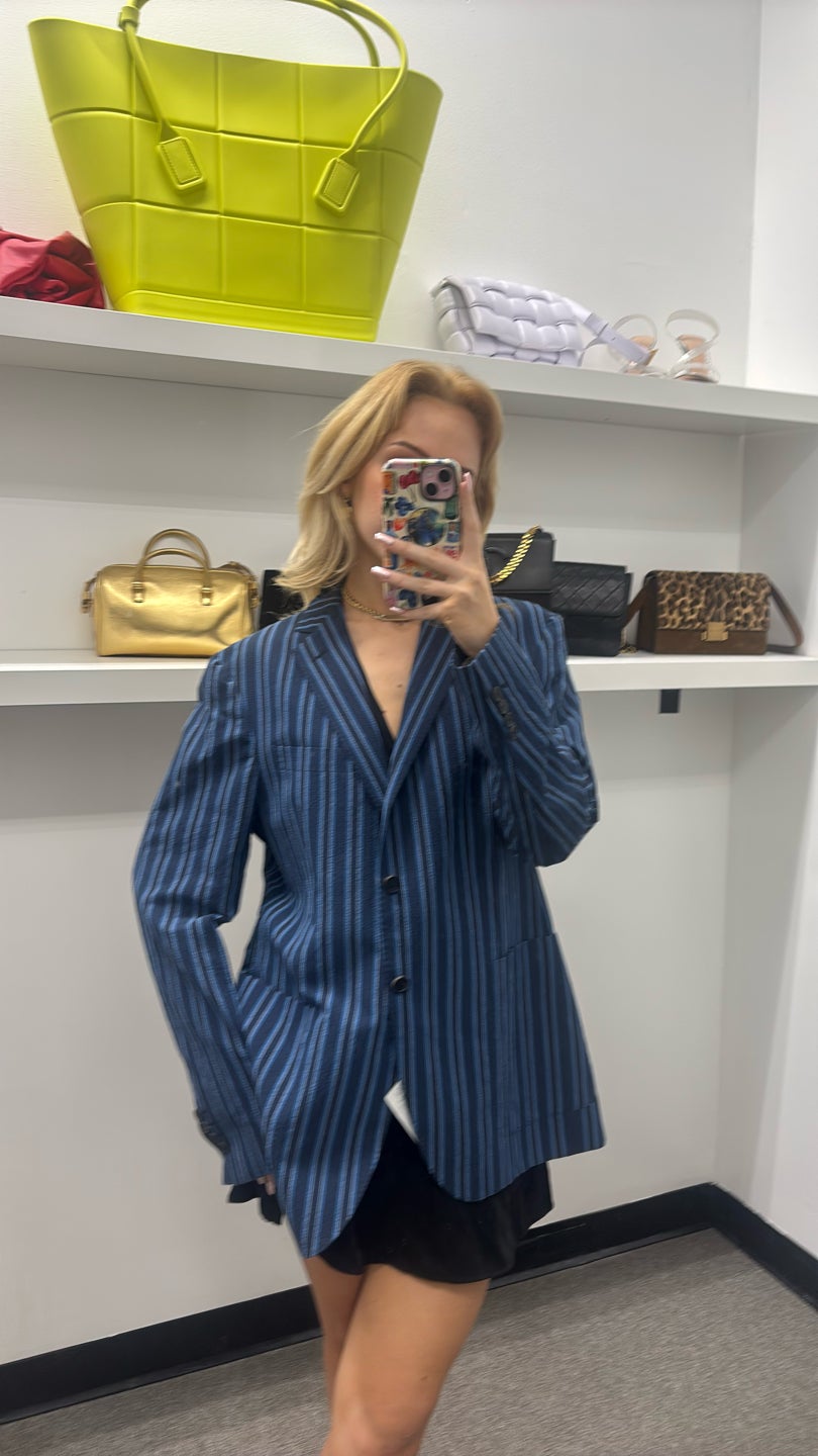 THE GIGI Blue Stripe Blazer — view 2