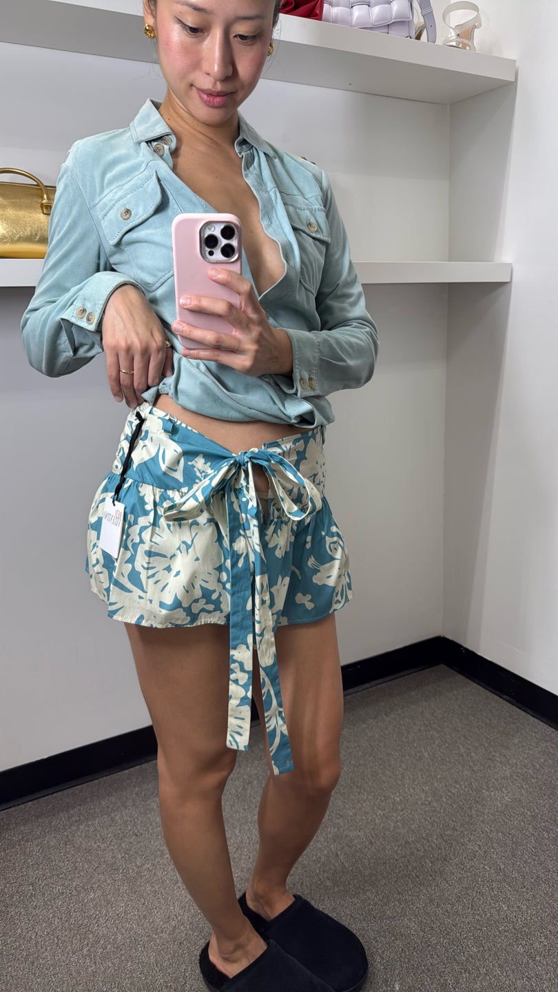 RED VALENTINO Floral print baby blue skort + stretchy (314) — view 2