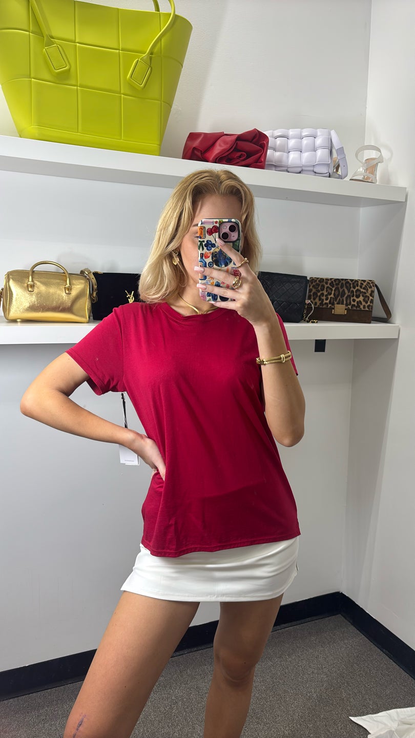 THE SCRIPT Red 100% Cotton T ShIrt — view 2