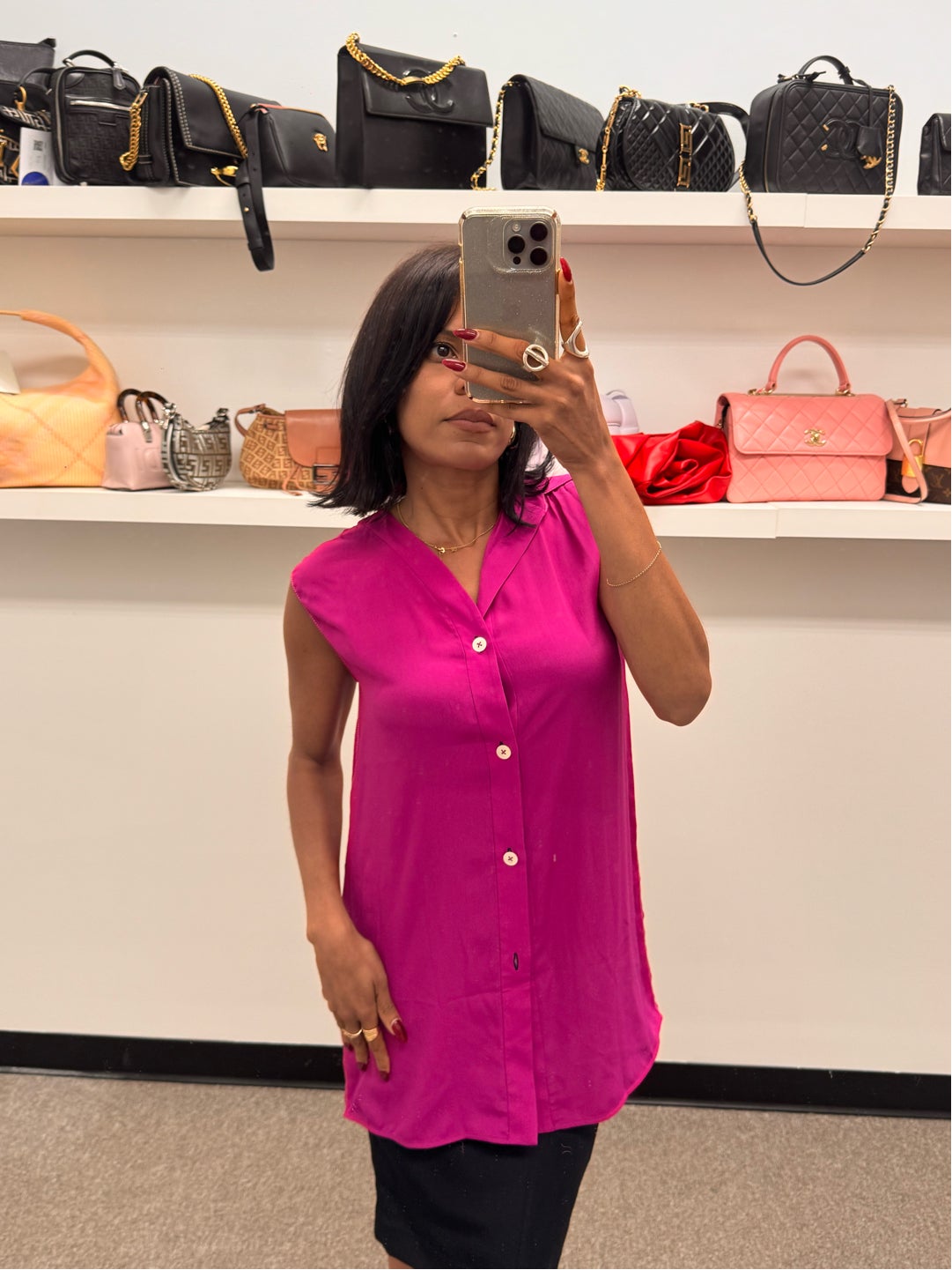 MARNI Pink Silk Top (1077) — view 3
