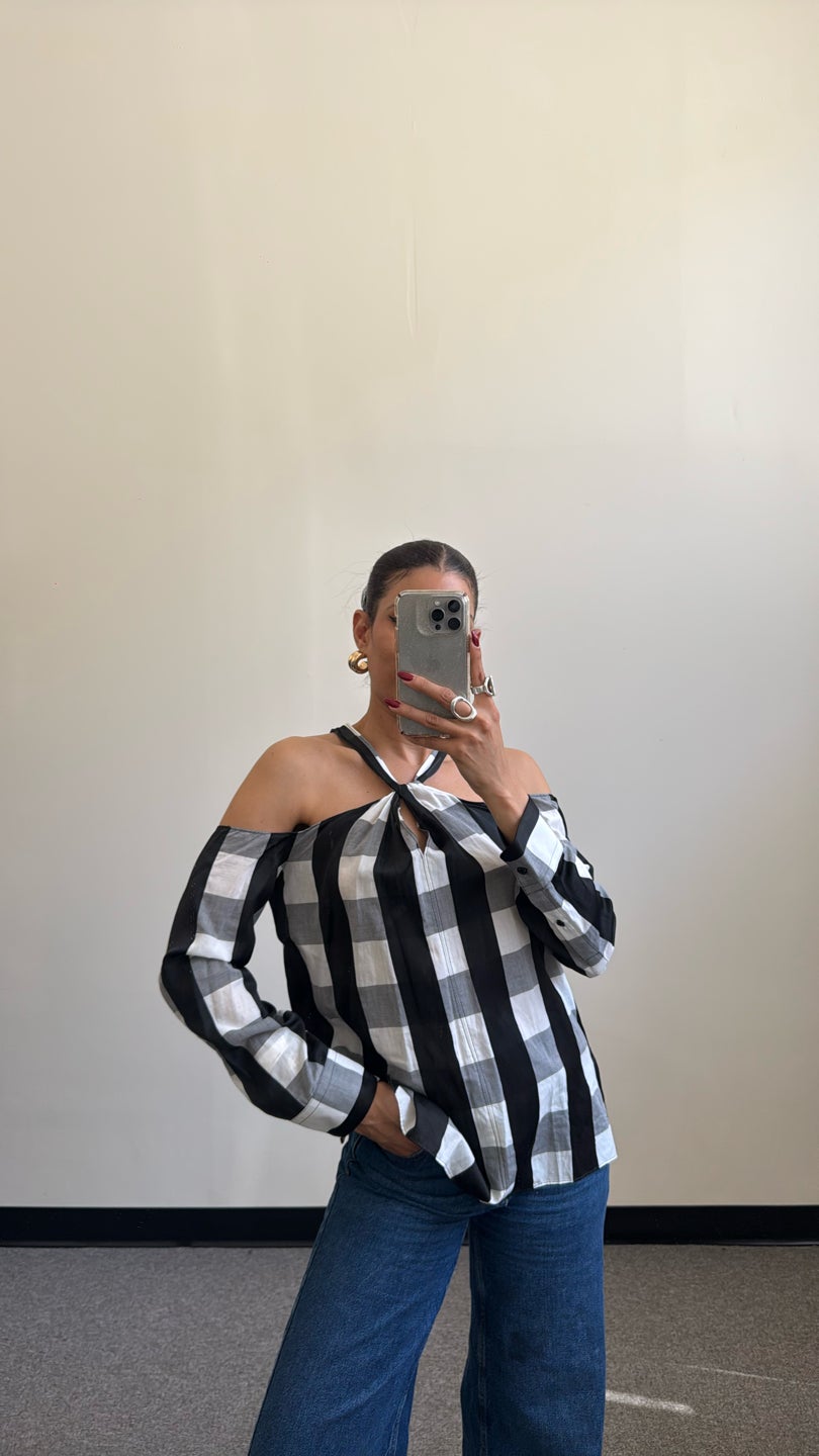 RAG & BONE Black and White Cotton Top — view 2