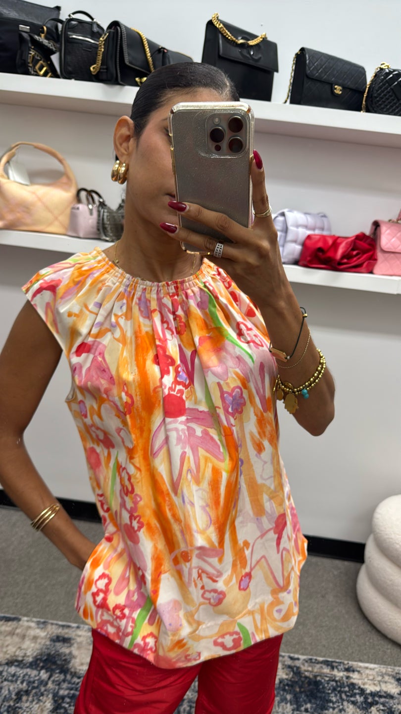 MARNI Orange Cotton Loose Fit Top — view 3