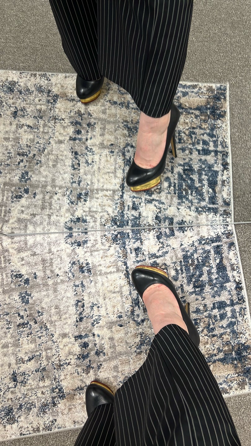 CHARLOTTE OLYMPIA Black and Gold Platform Heels 👠 — view 2
