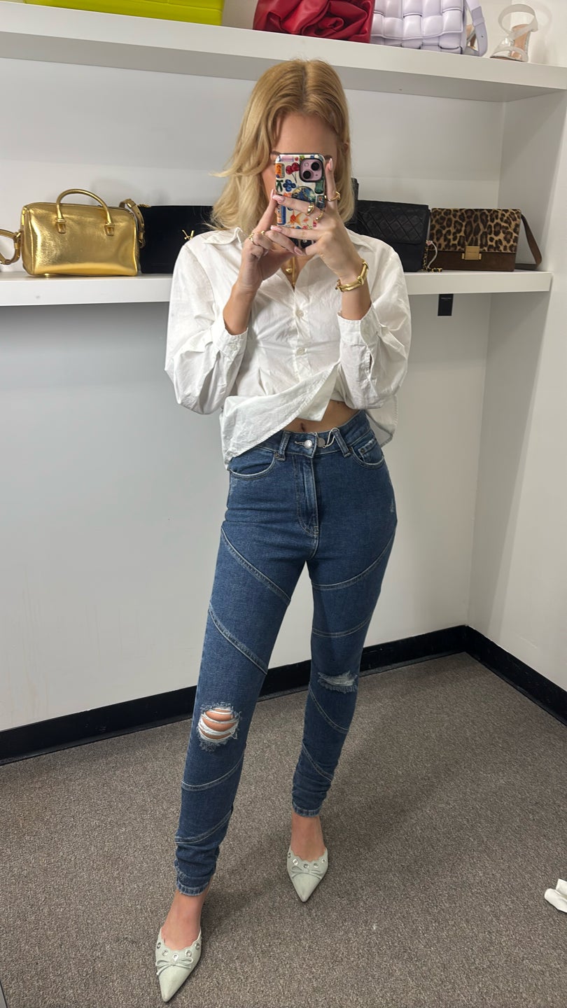 RETROFETE Dark Wash High Rise Skinny Jeans (424)