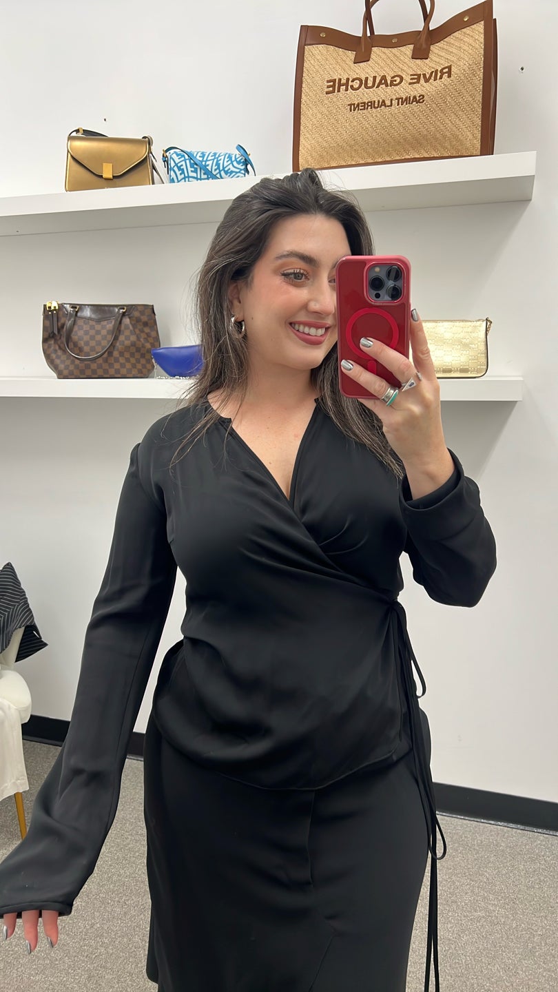 DSQUARED2 Black Wrap Blouse