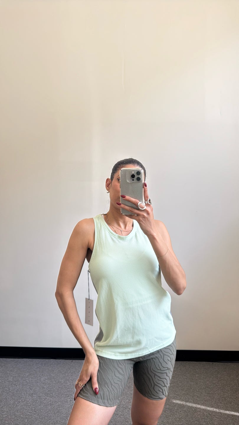 LAAIN Mint Green Spandex Top — view 2