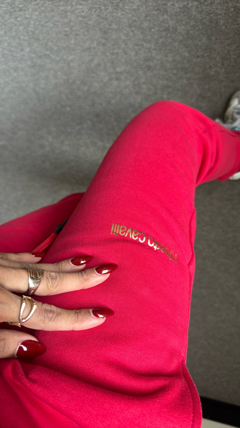 ROBERTO CAVALLI Red Cotton Jogger (1066) — view 3