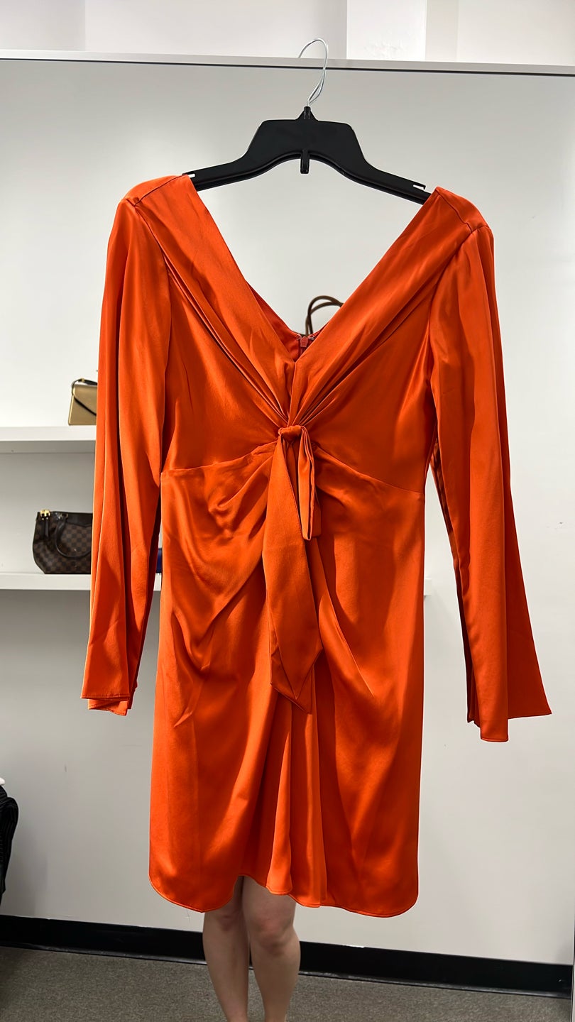 CINQ À SEPT 🍊 Knotted Long Sleeve Dress (508) — view 2