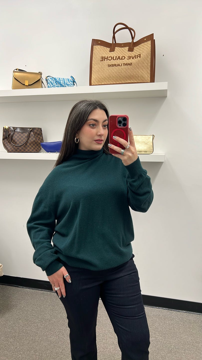 PALTO Emerald Green Turtleneck Oversized Sweater — view 2